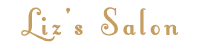 site logo gold letters Liz salon